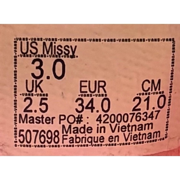 Vans Ward Pink White Low Top Sneakers Girls Size 3 Youth NEW In Box - Picture 5 of 10